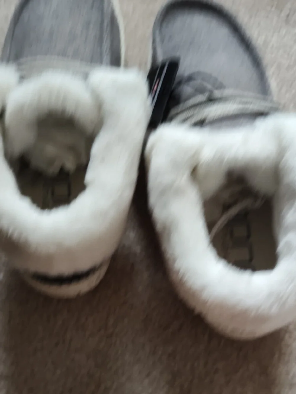 Hey Dude Gray Faux Fur Lined Slip-Ons